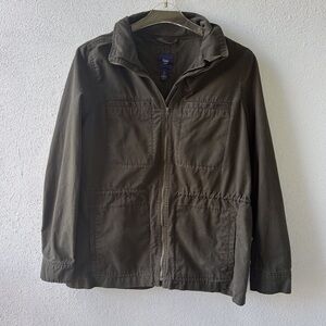 Gap Army Green Military Style Jacket‎ Size L
Pockets Drawstring Grunge Utility